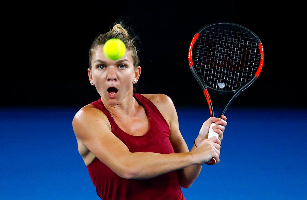 Tennis - Australian Open - Melbourne Park, Melbourne, Australia, January 12, 2018. Romania's Simona Halep hits a ball during a practice session ahead of the Australian Open tennis tournament. REUTERS/David Gray