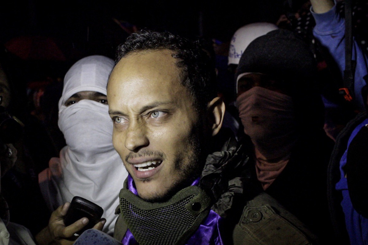Oscar Perez, agent of the Investigation, Scientific, Criminal and Criminal Investigation Unit (CICPC), while participating in a night march in Caracas, Venezuela, 13 July 2017 (issued 16 January 2018). EPA