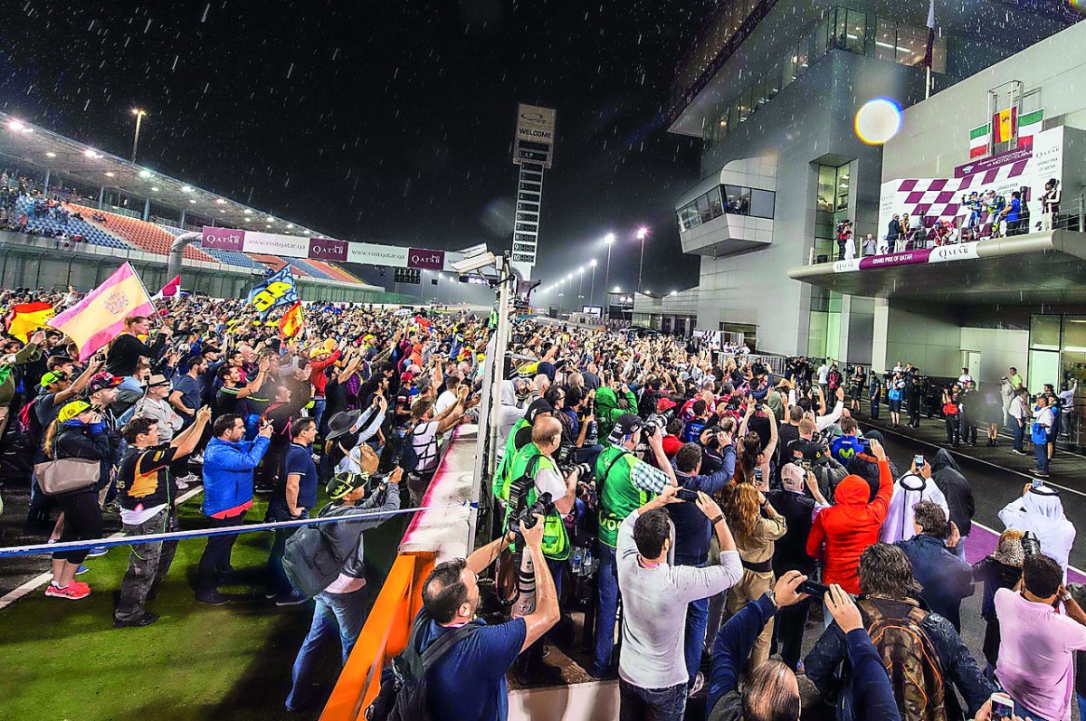 A section of the crowd during one of the events at the Losail Circuit Sports Club.