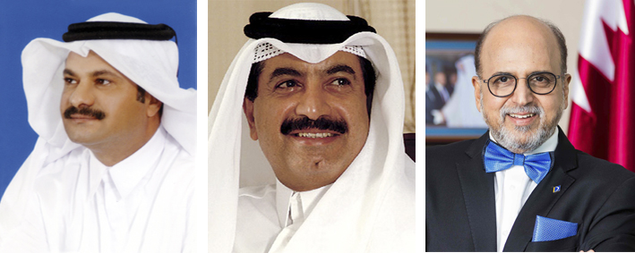 FROM LEFT: Sheikh Fahad in Mohammad in Jabor Al Thani, Chairman of the Board of Directors of Doha Bank; Sheikh Abdul Rehman bin Mohammad bin Jabor Al Thani, Managing Director of Doha Bank; and Dr R Seetharaman, Chief Executive Officer of Doha Bank.