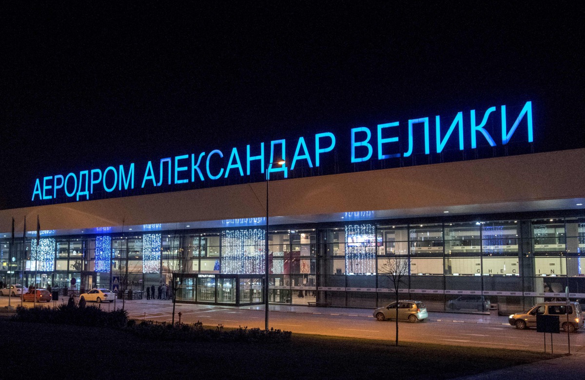 This file photo taken on January 19, 2018 shows a general view of the 'Alexander the Great' Airport (Aerodrom Aleksandar Veliki) in Skopje.  AFP / Robert Atanasovski