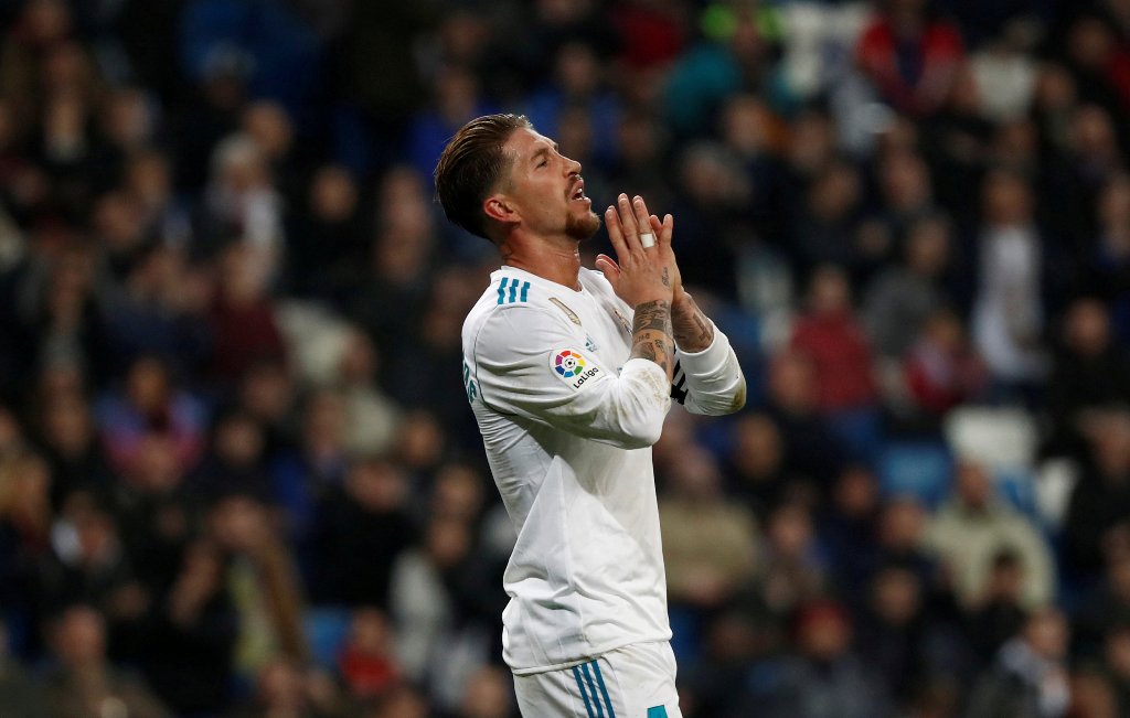 Real Madrid’s Sergio Ramos reacts REUTERS/Juan Medina 