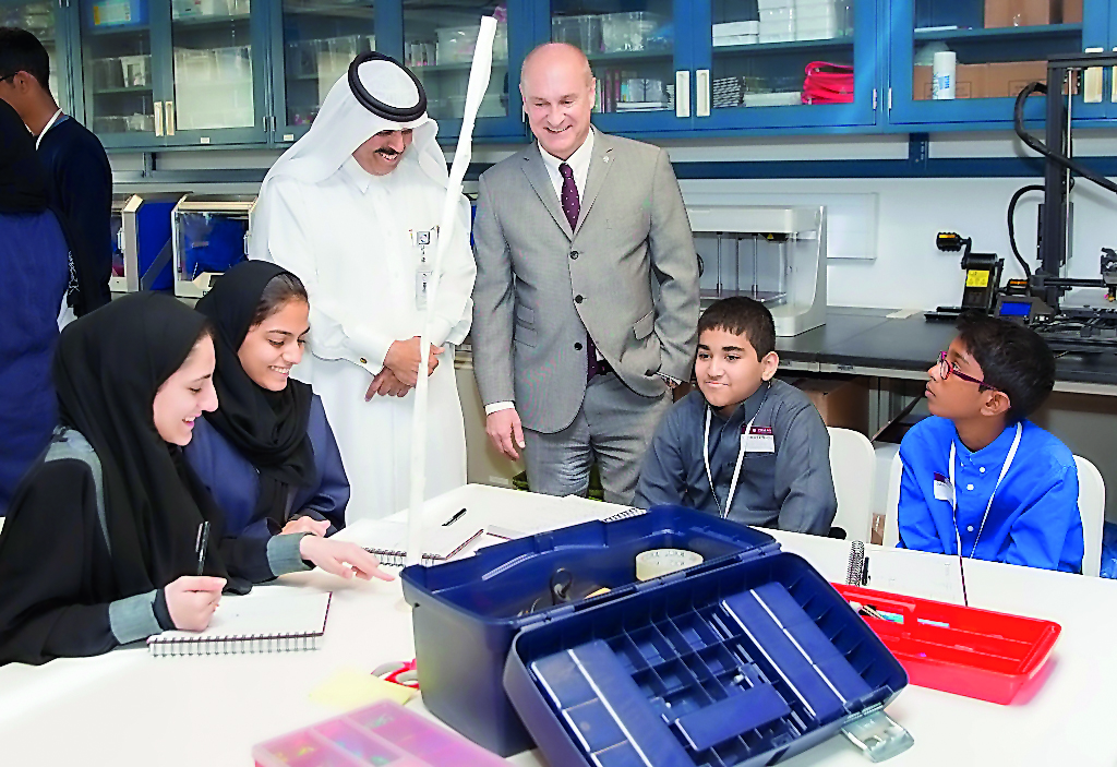 Students during a session at the week-long Qatar Invents camp presented by Texas A&M University at Qatar and Occidental Petroleum of Qatar Ltd.