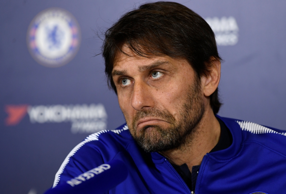 Chelsea manager Antonio Conte during the press conference. Reuters/Tony O'Brien	