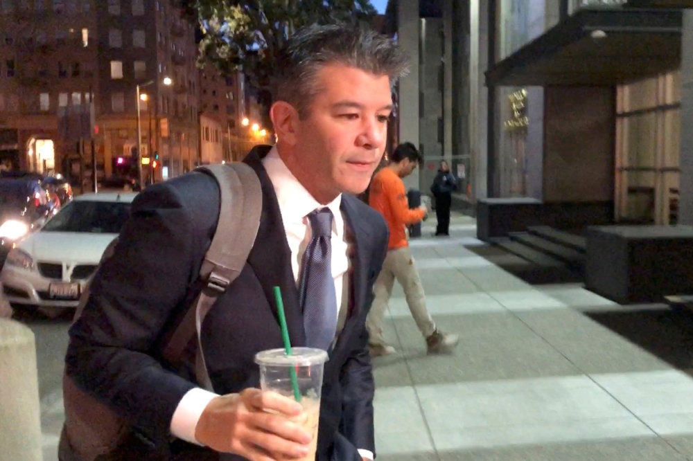 
Former Uber Chief Executive Officer Travis Kalanick arrives at the San Francisco federal court for Waymo-Uber autonomous car secrets trial in San Francisco, California, February 7, 2018 in this still image from video. Reuters/Jane Lee
