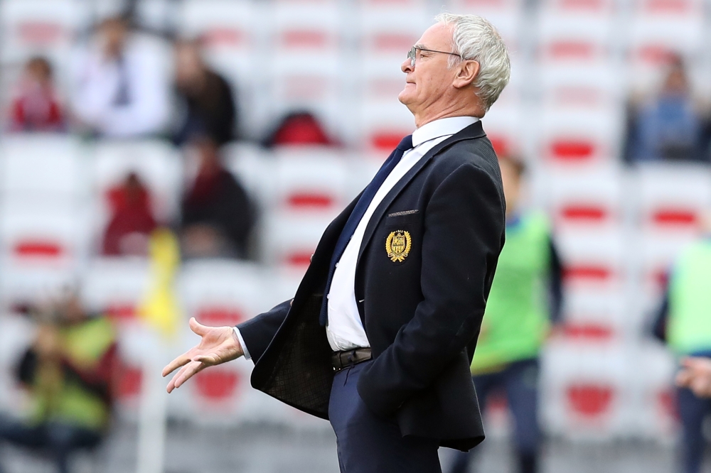 Nantes' Italian head coach Claudio Ranieri reacts during the French L1 football match Nice vs Nantes on February 18, 2018 at the 