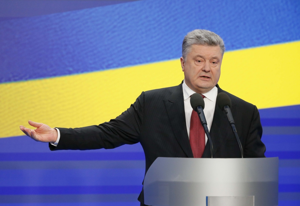 Ukrainian President Petro Poroshenko speaks during a news conference in Kiev, Ukraine February 28, 2018. REUTERS/Gleb Garanich