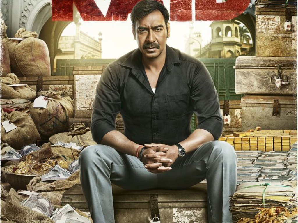 Actor Ajay Devgn in a poster for the movie The Raid. 