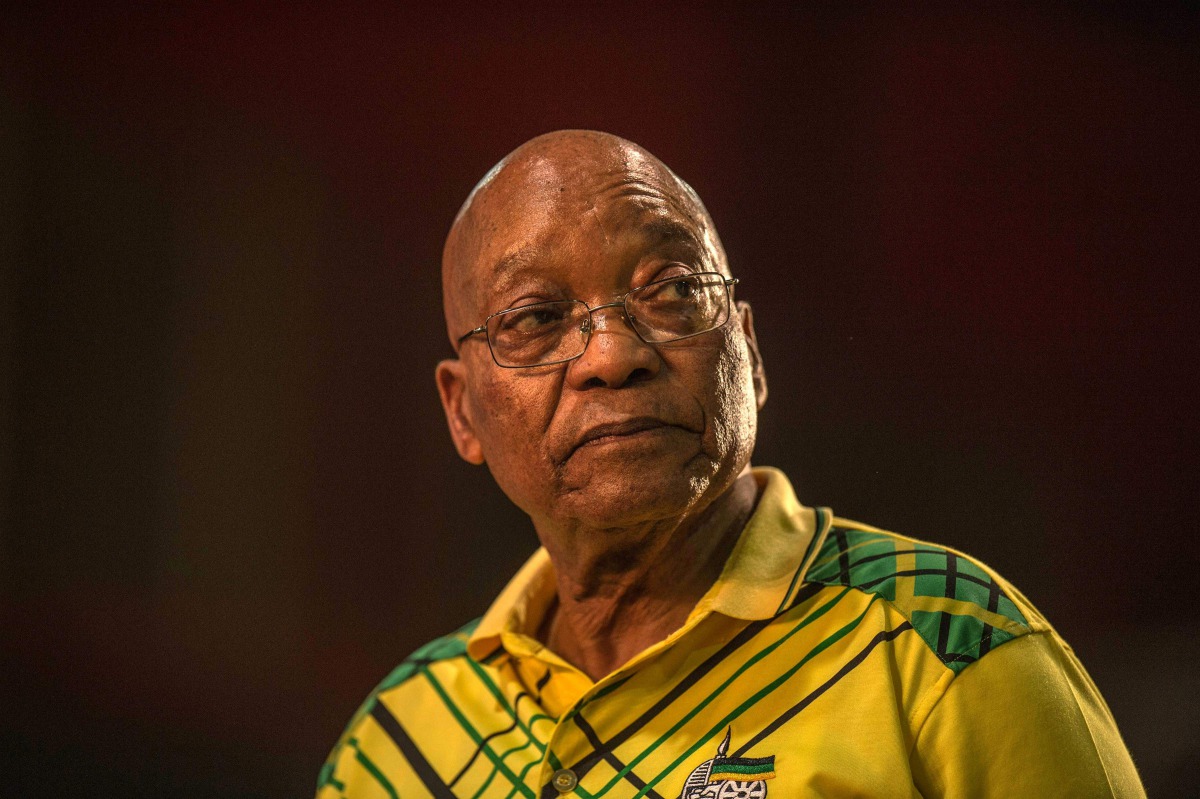 This file photo taken on December 16, 2017 shows Jacob Zuma speaking during the 54th ANC national conference in Johannesburg. (AFP / Mujahid Safodien) 