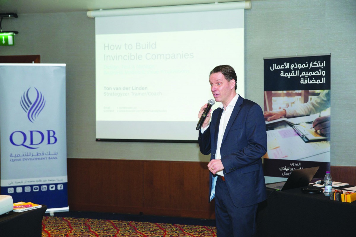 Ton Van Der Linden, a business model expert, conducting the course on business modeling and value proposition design’ for SMEs, organised by QDB and Strategyzer.