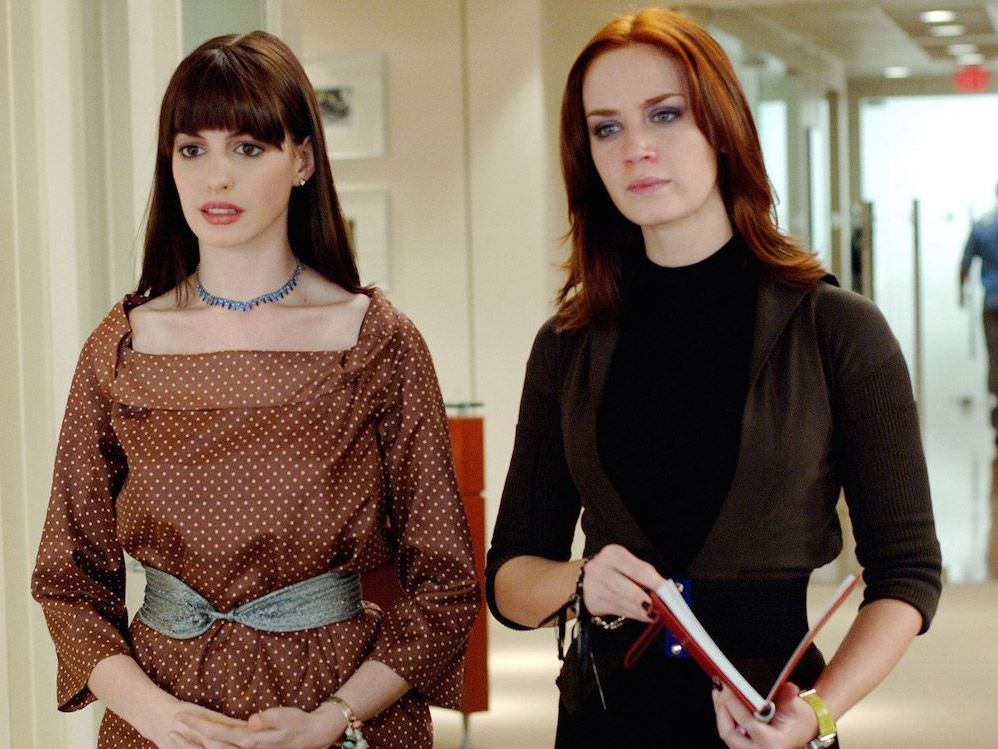Anne Hathway and Emily Blunt from a still in the movie - Devil Wears Prada 