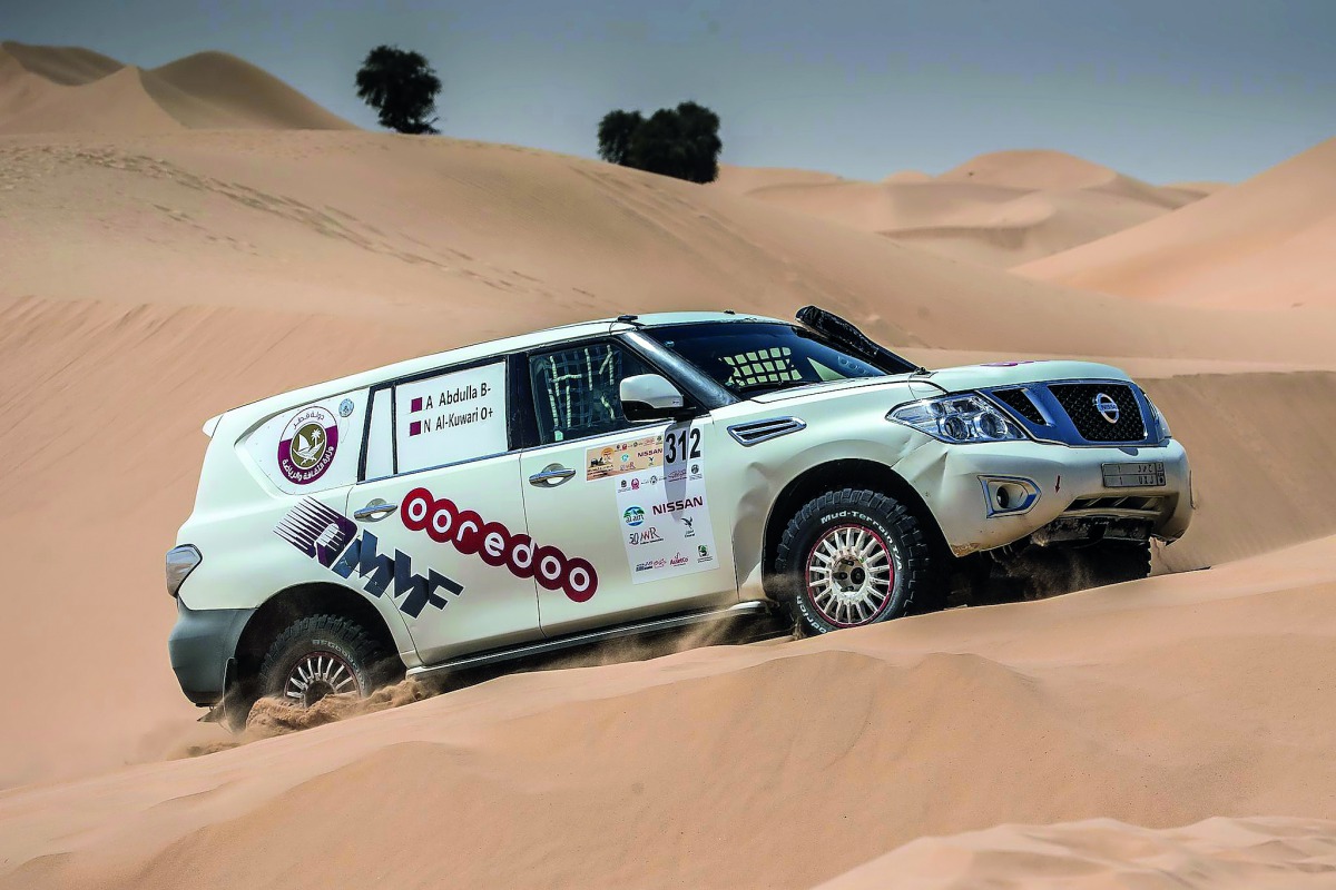 Qatar’s Adel Abdulla maintained second position in the T2 standings but lost a little ground on his main rival through the third loop stage of 281.38km in the soft sand dunes of the Rub Al Khali  at Abu Dhabi Desert Challenge yesterday.