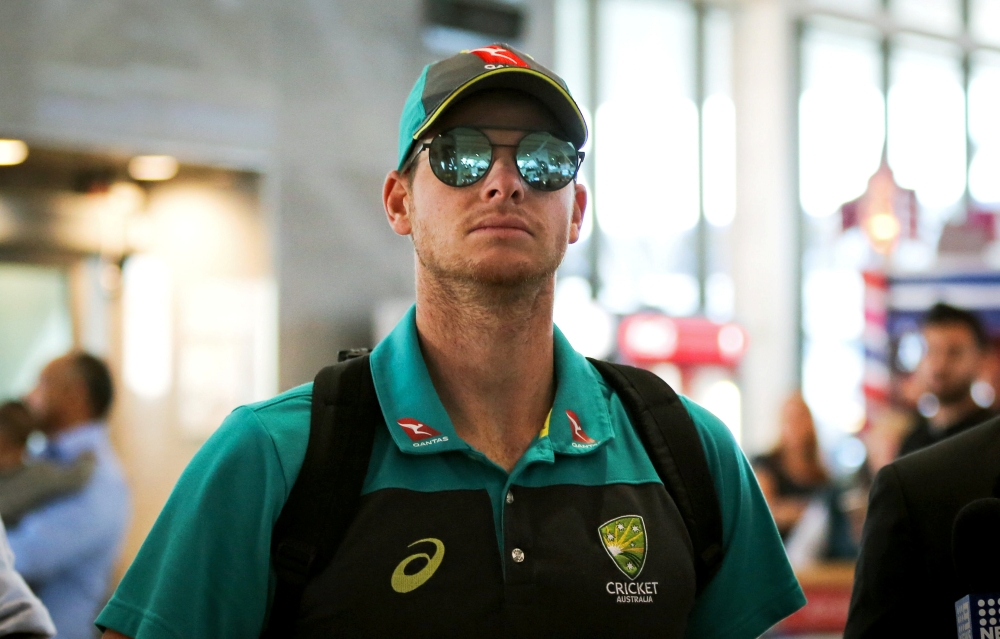 Former Australian cricket test captain Steve Smith arrives at Cape Town International Airport, South Africa March 27,2018. REUTERS/Sumaya Hisham