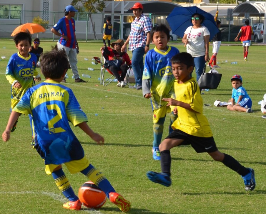 Expat children in action at the Inter-club Football Tournament 2018. 