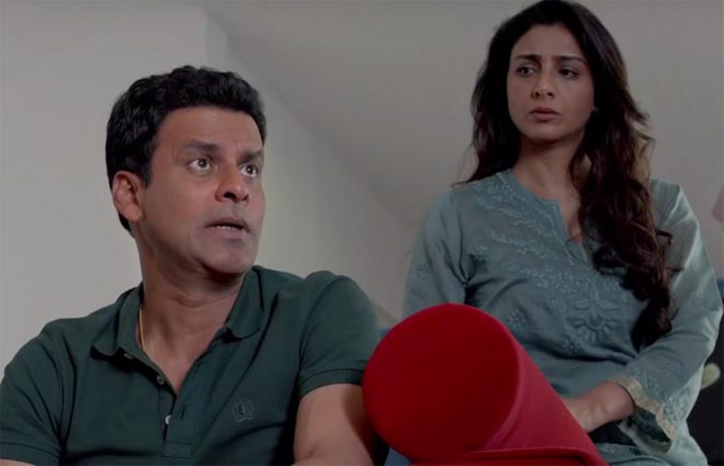 A still of the actors Tabu (R) and Manoj Bajpayee from the movie Missing.