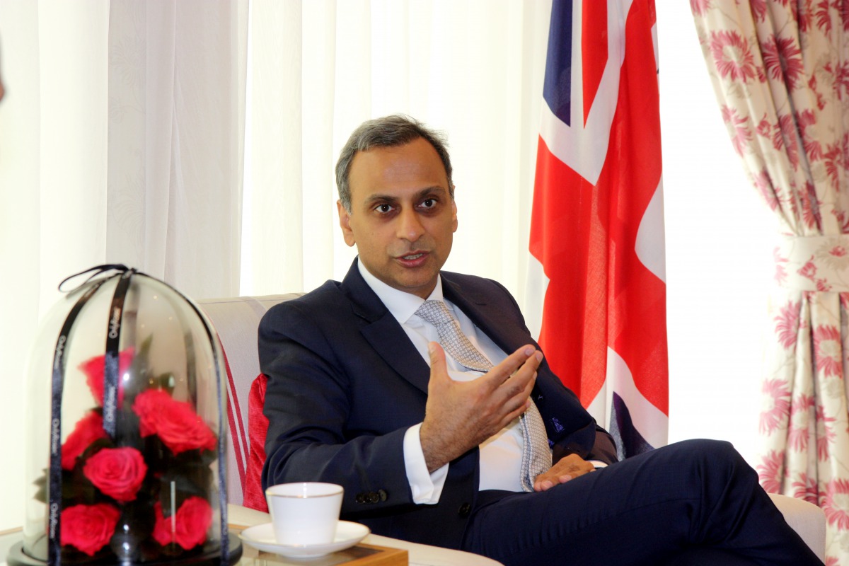 Ajay Sharma, British Ambassador to Qatar addressing the media. 