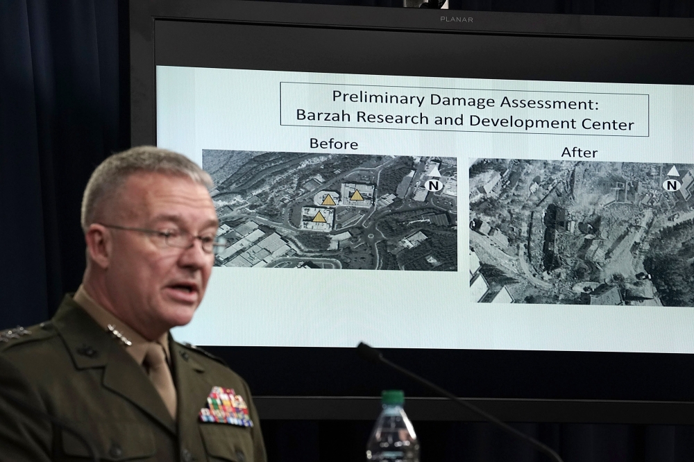 U.S. Marine Lt. Gen. Kenneth F. McKenzie Jr. speaks during a news briefing at the Pentagon April 14, 2018 in Arlington, Virginia. The Pentagon held a briefing on the latest development of the strike in Syria. (Alex Wong/Getty Images/AFP)