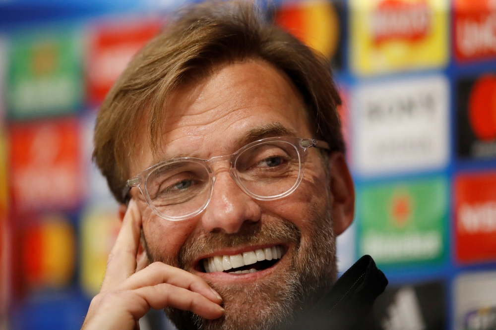 Liverpool manager Juergen Klopp during the press conference. Reuters/Carl Recine
