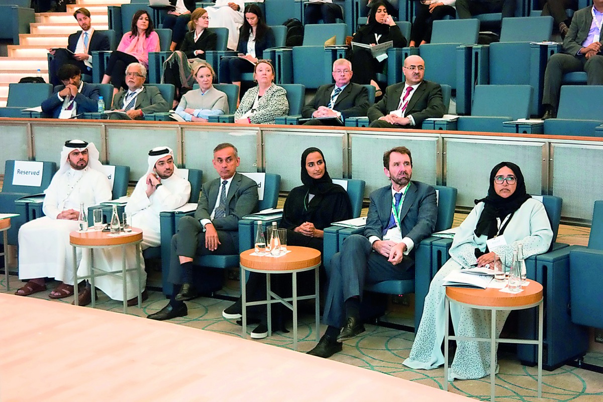H E Sheikha Hind bint Hamad Al Thani (third right), Vice-Chairperson and CEO of QF, attending the WISH global research forum with (from left) Khalid Al Emadi, CEO of Al Ahli Hospital; Omran Al Kuwari, Executive Director, CEO Office, QF; Professor the Lord