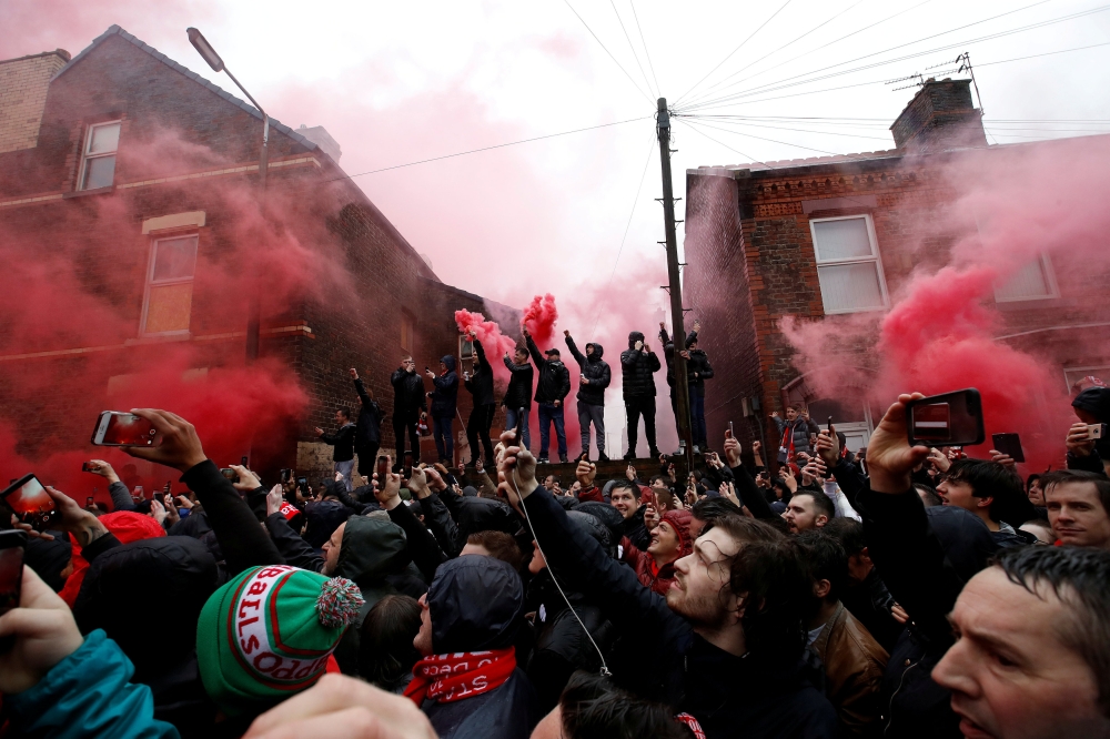 Liverpool fans outside the stadium before the match Action Images via Reuters/Carl Recine 
