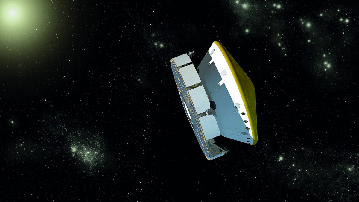 An artist’s concept of Nasa’s Mars Science Laboratory spacecraft during its cruise phase between launch and final approach to Mars in the illustration released yesterday.