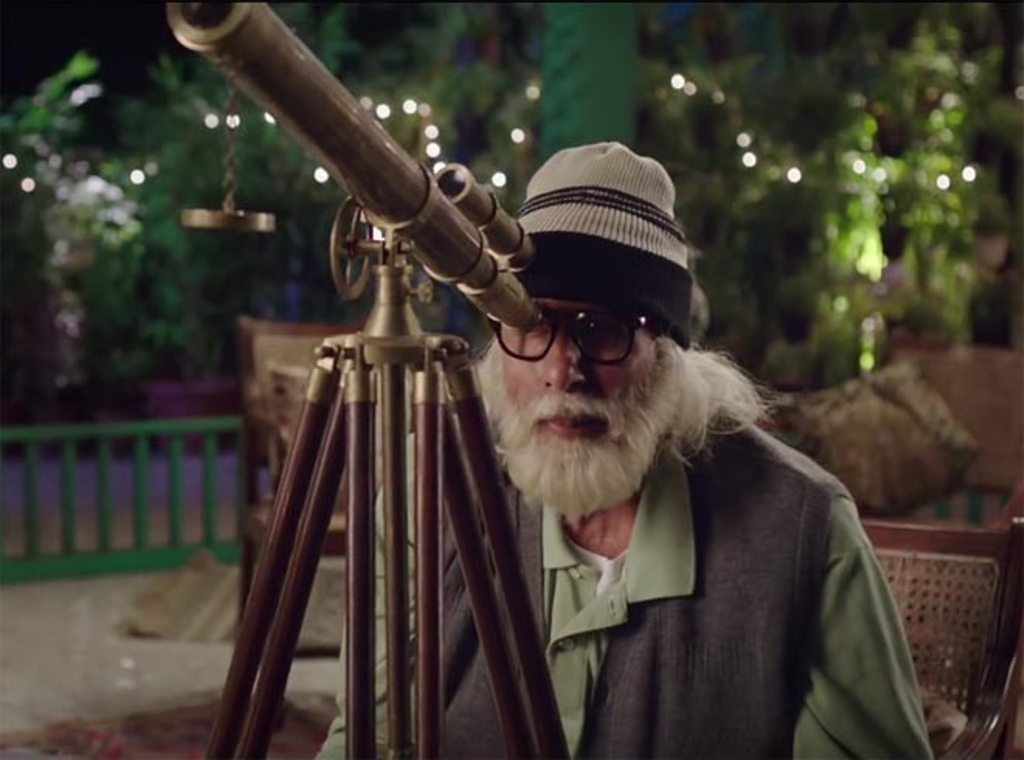 A still of the actor Amitabh Bachchan from the movie 102 Not Out.