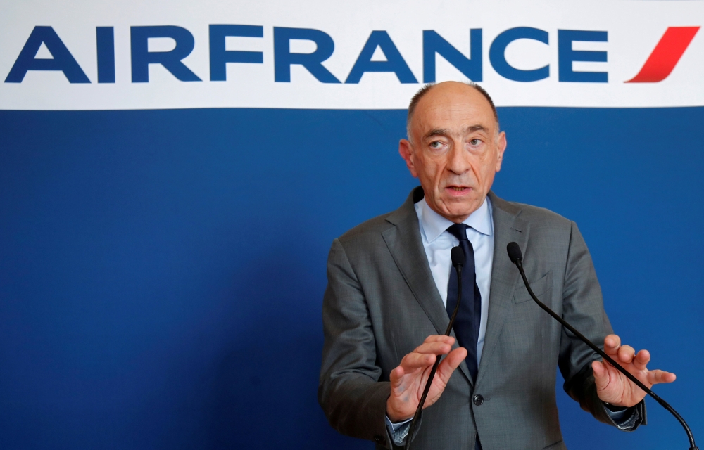 Jean-Marc Janaillac, Chief Executive Officer of Air France-KLM Group, attends a news conference in Paris, France, May 4, 2018. REUTERS/Charles Platiau/File Photo
