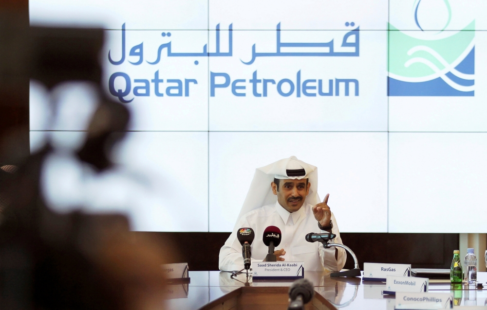 FILE PHOTO: Saad al-Kaabi, chief executive of Qatar Petroleum, gestures during a news conference in Doha, Qatar, December 11, 2016. REUTERS/Naseem Zeitoon/File Photo