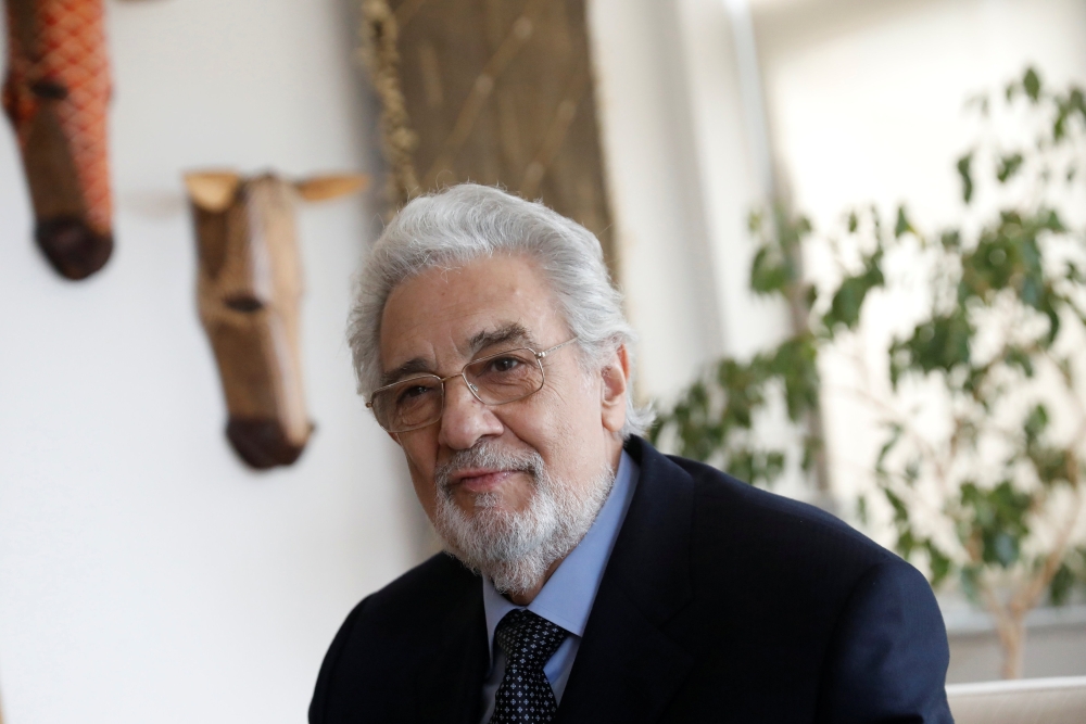 Opera singer Placido Domingo sits during an event at the Manhattan School of Music in New York, U.S., May 11, 2018. REUTERS/Shannon Stapleton