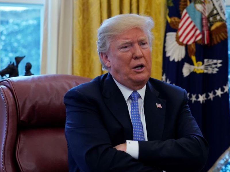 File photo of US President Donald Trump during an interview with Reuters. 