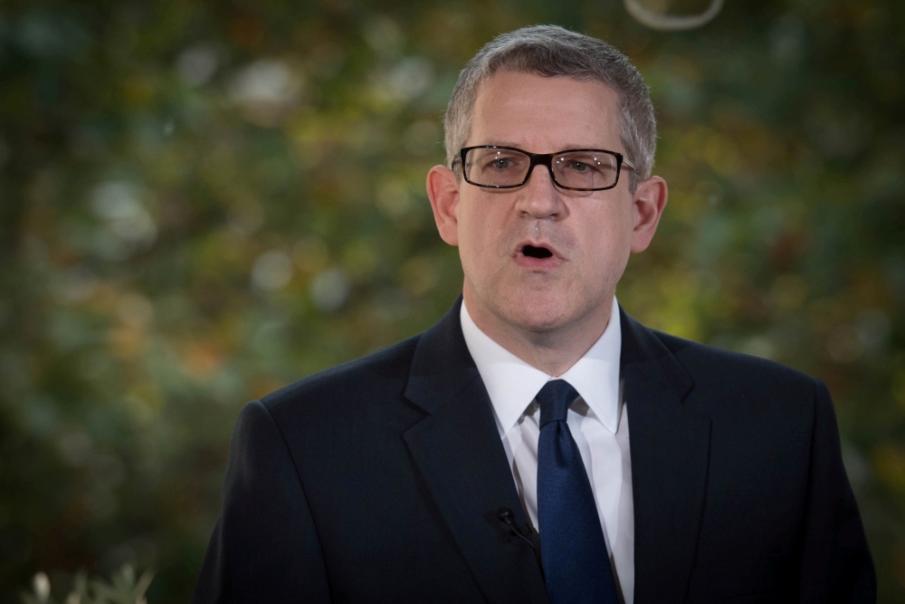 Director General of MI5 Andrew Parker delivers a speech in central London, on the security threat facing Britain October 17, 2017. REUTERS/Stefan Rousseau/Pool
 