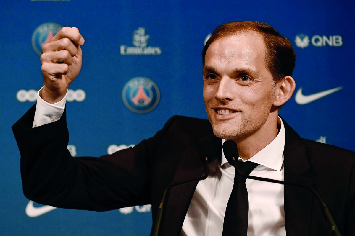 French Ligue 1 football club Paris Saint-Germain’s newly appointed German coach Thomas Tuchel speaks during a press conference after being officially presented by the club’s president at the Parc des Princes Stadium in Paris on Sunday.