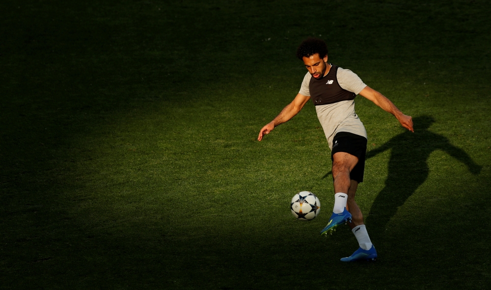 Soccer Football - Champions League Final - Liverpool Training - NSC Olympic Stadium, Kiev, Ukraine - May 25, 2018 Liverpool's Mohamed Salah during training REUTERS/Andrew Boyers 