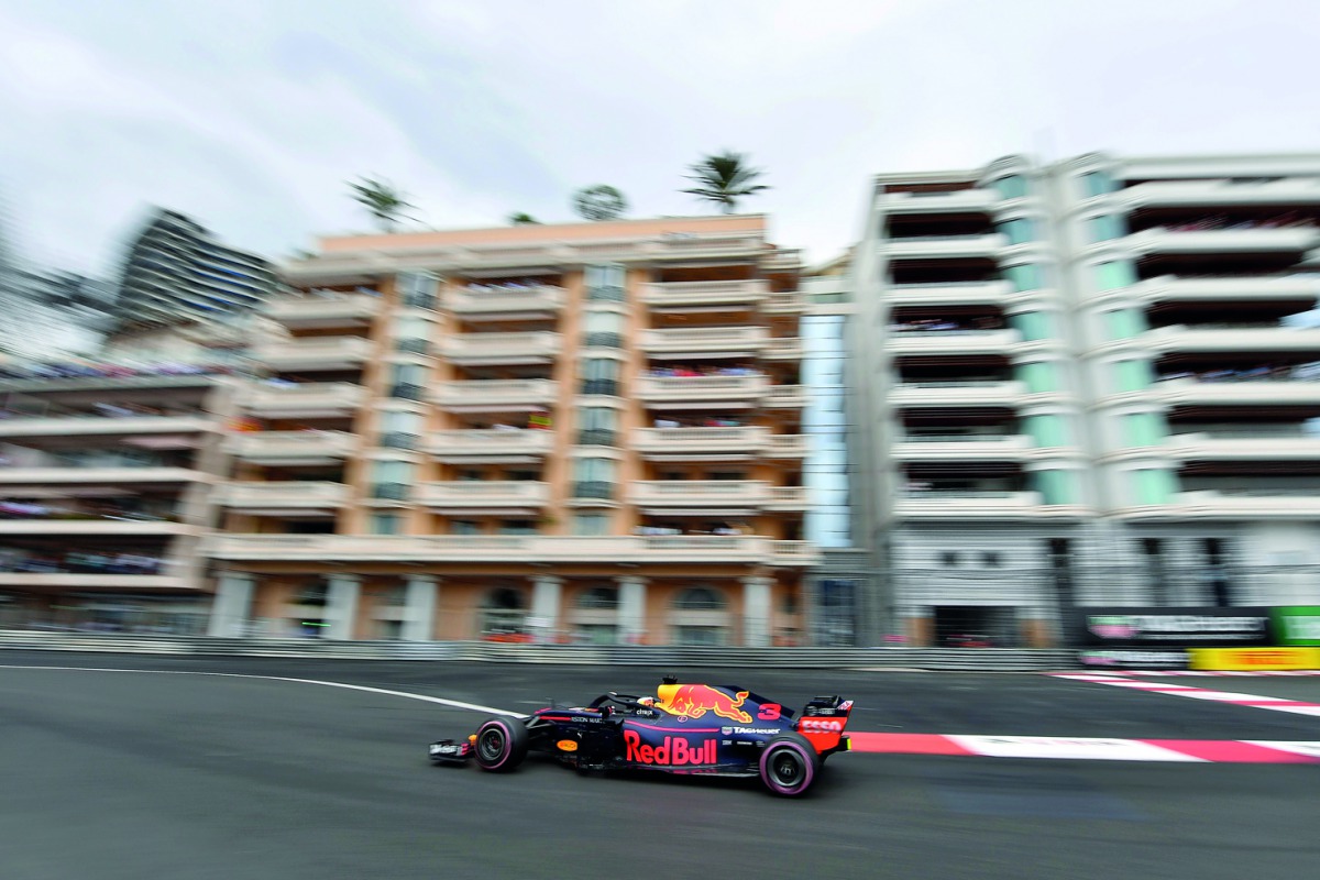 Red Bull Racing’s Australian driver Daniel Ricciardo competes during the Monaco Formula 1 Grand Prix at the Monaco Street Circuit  in Monaco on Sunday.