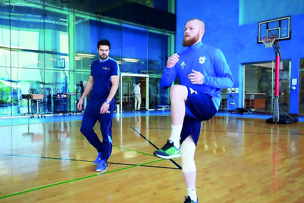 Iceland’s captain Aron Gunnarsson undergoes rehabilitation at Aspetar in Doha.