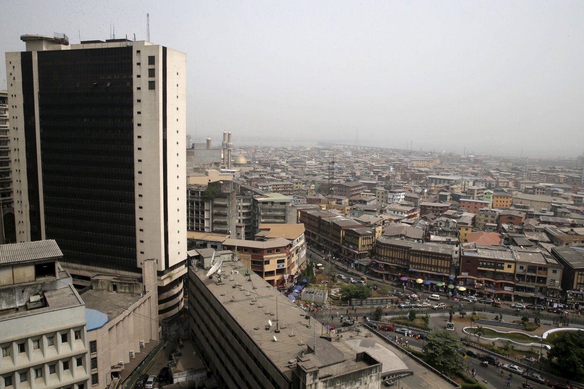 A view of the central business district is seen from a rooftop in Lagos, Nigeria, February 10, 2016.  Reuters / Akintunde Akinleye