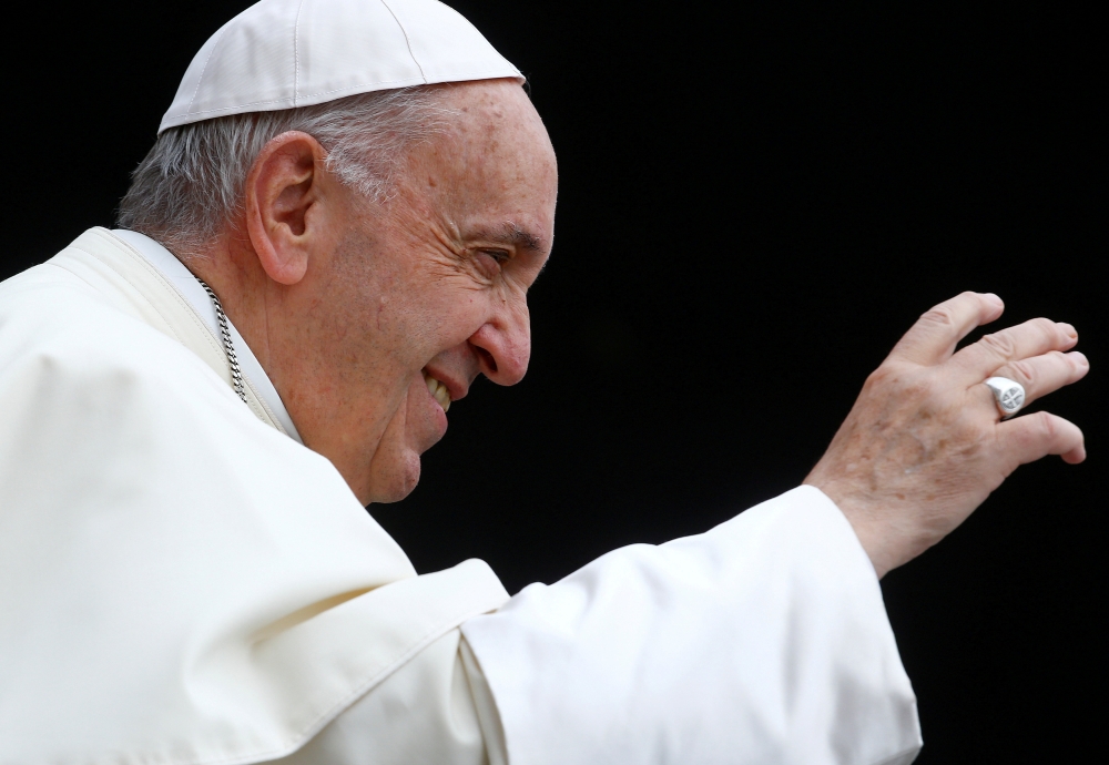 File photo of Pope Francis arriving to lead the Wednesday general audience in Saint Peter's square at the Vatican, May 23, 2018. REUTERS/Stefano Rellandini/File Photo