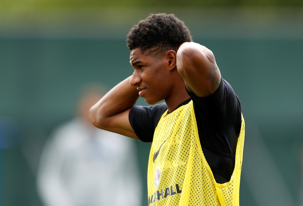 England's Marcus Rashford during training REUTERS/Lee Smith
