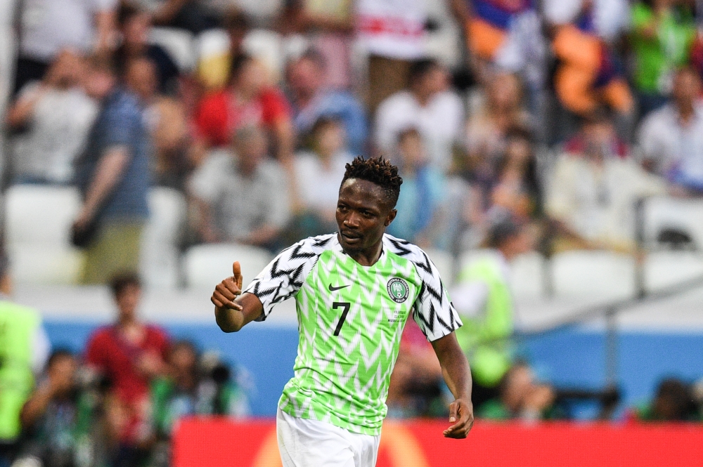 Ahmed Musa of Nigeria gestures during the 2018 FIFA World Cup Russia Group D match between Iceland and Nigeria at the Volgograd Arena in Volgograd, Russia on June, 22, 2018. ( German Morozov - Anadolu Agency )