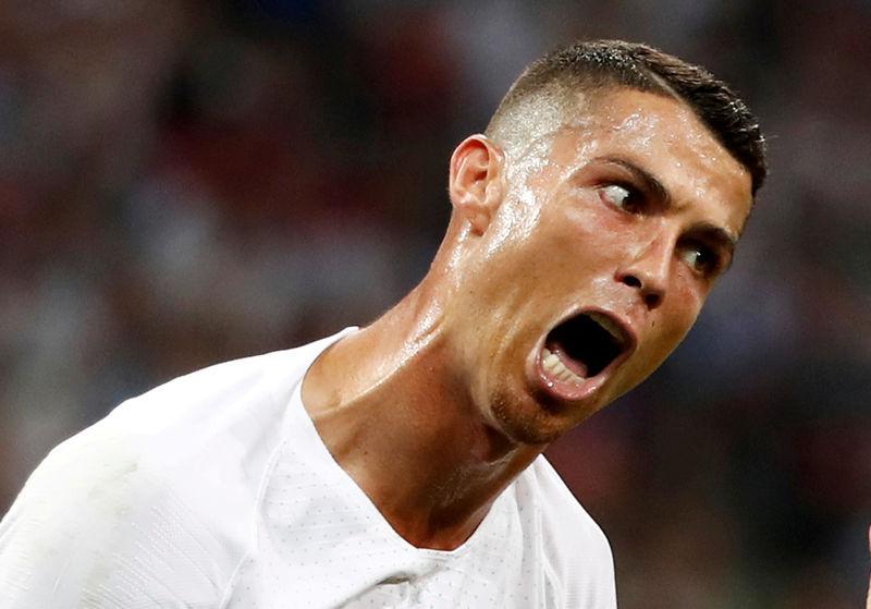 FILE PHOTO: Soccer Football - World Cup - Round of 16 - Uruguay vs Portugal - Fisht Stadium, Sochi, Russia - June 30, 2018 Portugal's Cristiano Ronaldo reacts REUTERS/Murad Sezer/File Photo