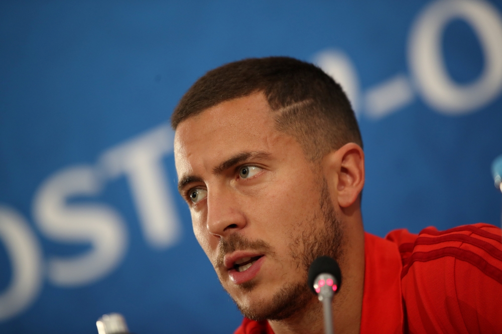 Belgium's Eden Hazard during the press conference REUTERS/Marko Djurica
