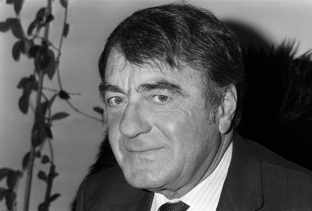 In this file photo taken on May 01, 1985 French writer, journalist and movie producer Claude Lanzmann poses in his home in Paris, following the release of his film 