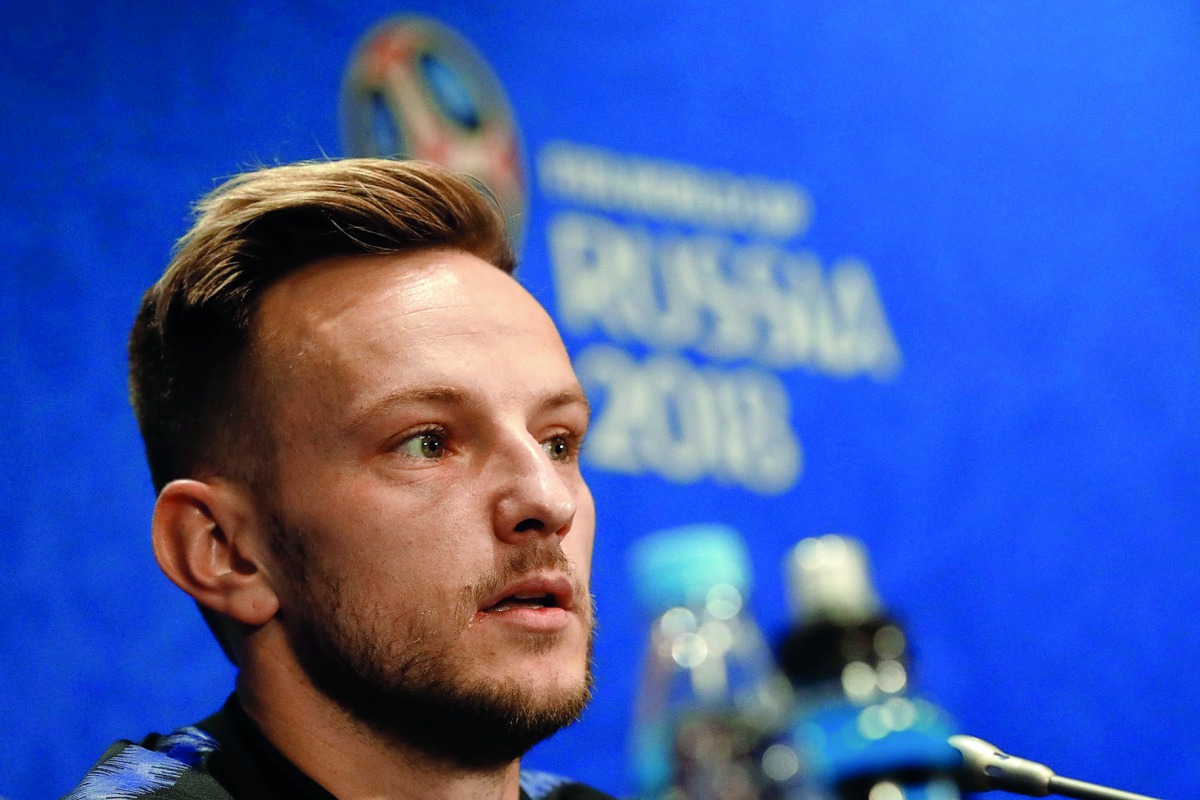Croatia's midfielder Ivan Rakitic holds a press conference at the Luzhniki Stadium in Moscow on July 13, 2018, two days before the Russia 2018 World Cup final football match between France and Croatia. AFP / Adrian Dennis

