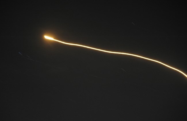 FILE PHOTO: An image released by the Syrian Arab News Agency early on May 10 2018 purportedly shows what the  agency said was air defence systems intercepting Israeli missiles over Syrian airspace (AFP) 