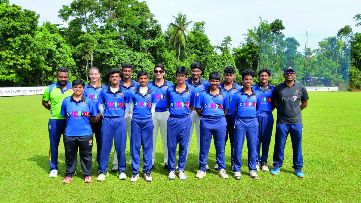Stallions Cricket Academy players and officials pose for a picture on complexion of their Sri Lankan tour yesterday.