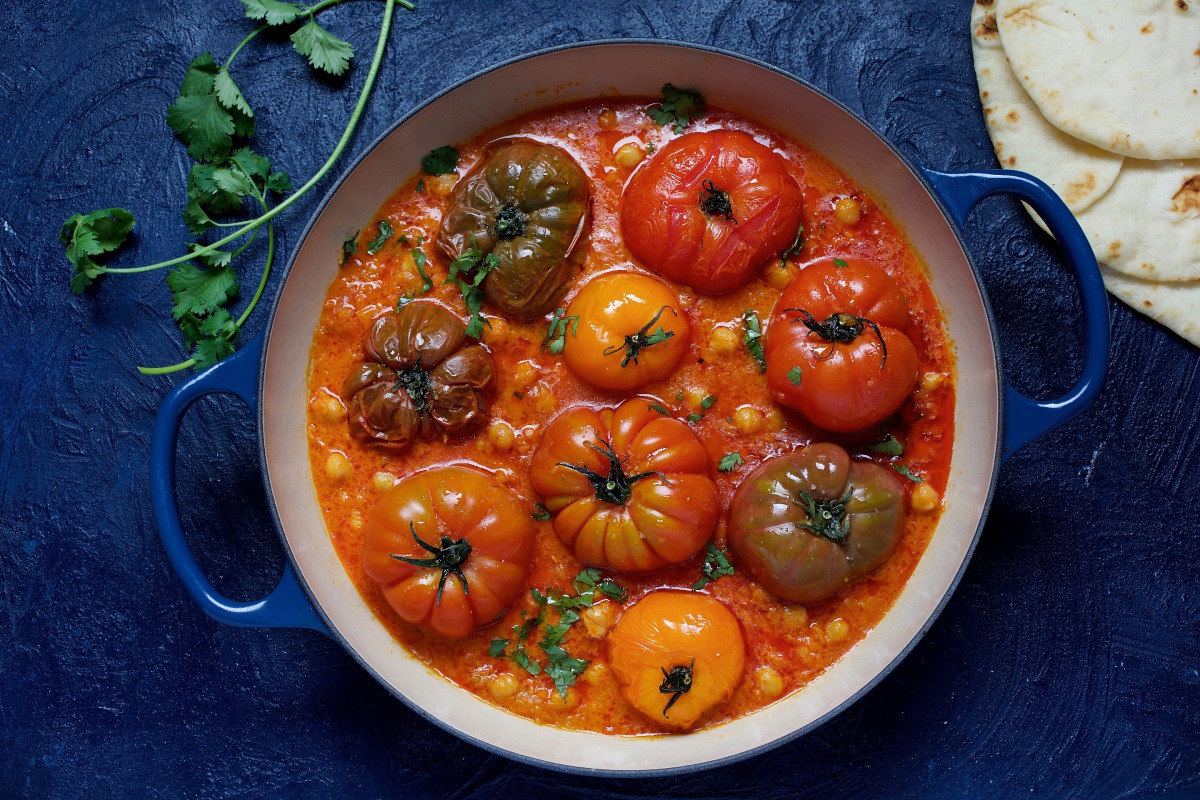 Roasted Tomato and Chickpea Curry. (Photo by Deb Lindsey for The Washington Post)
