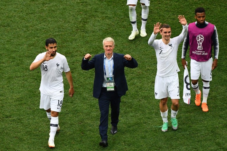 Deschamps celebrating victory. File photo/AFP