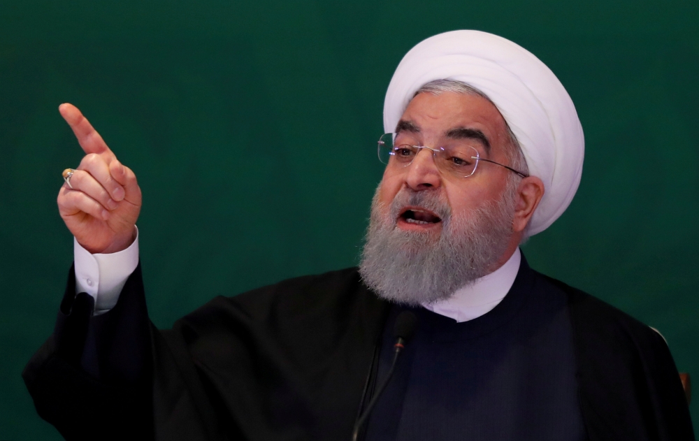 The saber-rattling began when Iranian President Hassan Rouhani cautioned Trump not to 