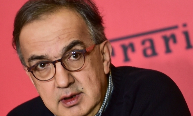 Sergio Marchionne gives a speech during the ceremony to launch the sale of shares in Ferrari at the stock exchange in Milan January 04, 2016. AFP / Giuseppe Cacace