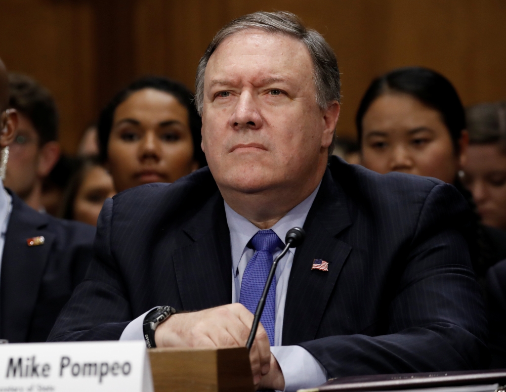 US Secretary of State Mike Pompeo testifies before a Senate Foreign Relations Committee hearing titled 